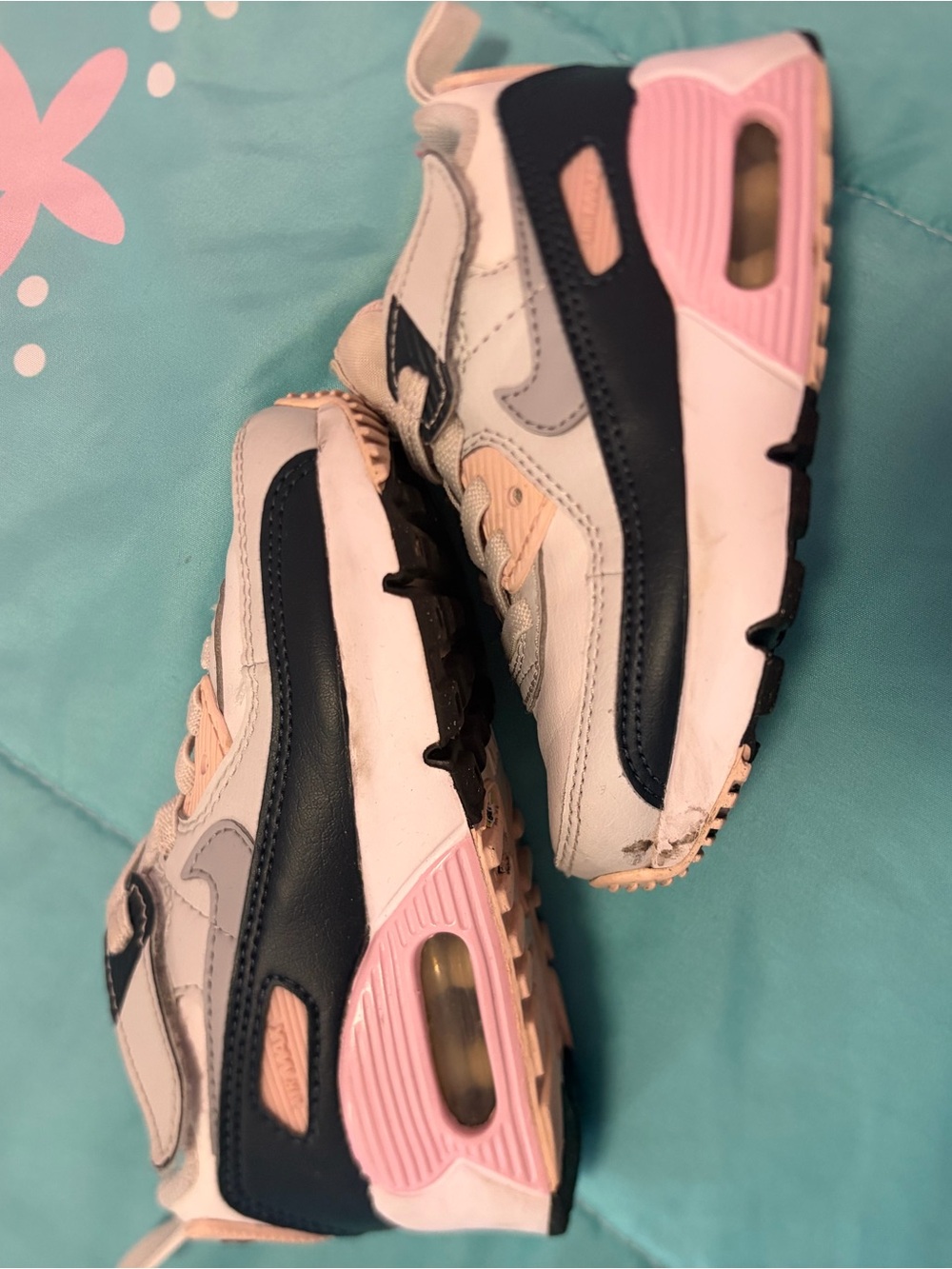 Nike Kids Navy and Pink Air-Style Sneakers